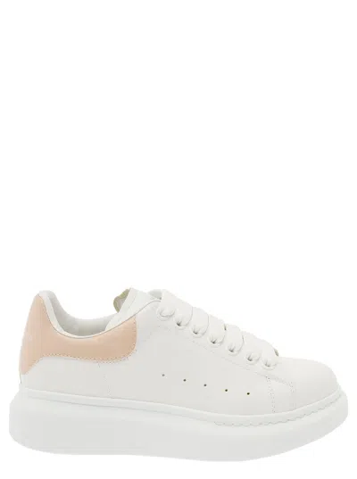 Shop Alexander Mcqueen White Low Top Sneakers With Oversized Platform In Leather Woman