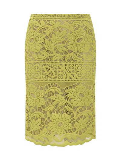 Shop Jucca Lace Skirt In Lime