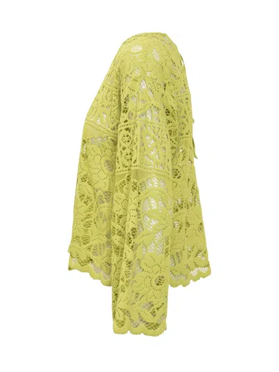 Shop Jucca Lace Blouse In Lime