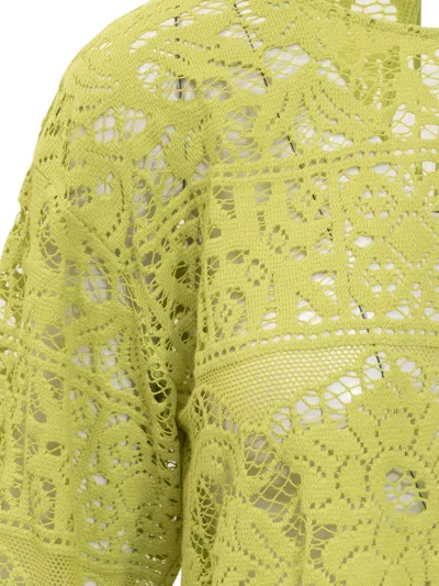 Shop Jucca Lace Blouse In Lime