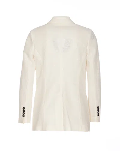 Shop Circolo 1901 Double Breasted Button Jacket In White