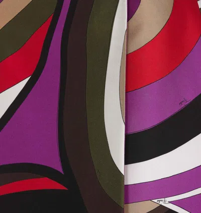 Shop Pucci Marmo Print Silk Skirt In Multicolour