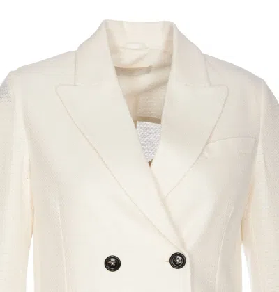 Shop Circolo 1901 Double Breasted Button Jacket In White