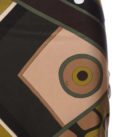 Shop Pucci Vivara Print Pencil Skirt In Green