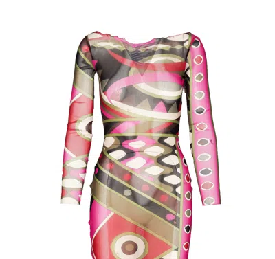 Shop Pucci Vivara Print Long Dress In Fuchsia
