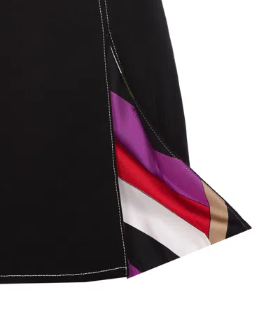 Shop Pucci Denim Skirt In Black