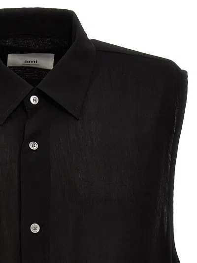 Shop Ami Alexandre Mattiussi Sleeveless Shirt In Black