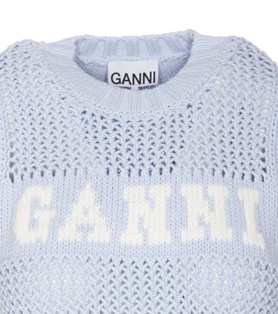 Shop Ganni Logo Knitted Vest In Purple