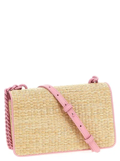 Shop Pinko Mini Love Bag Light Crossbody Bag In Pink