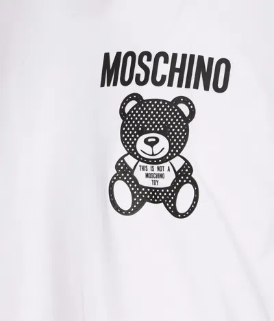 Shop Moschino Small Teddy Mesh T-shirt In White