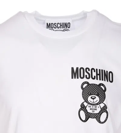 Shop Moschino Small Teddy Mesh T-shirt In White