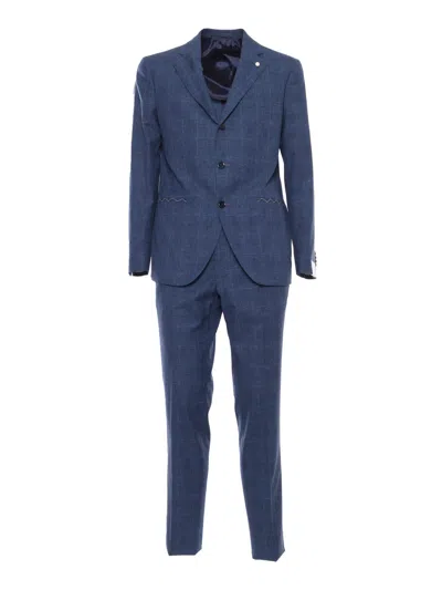 Shop Luigi Bianchi Mantova Blue Pinstripe Suit