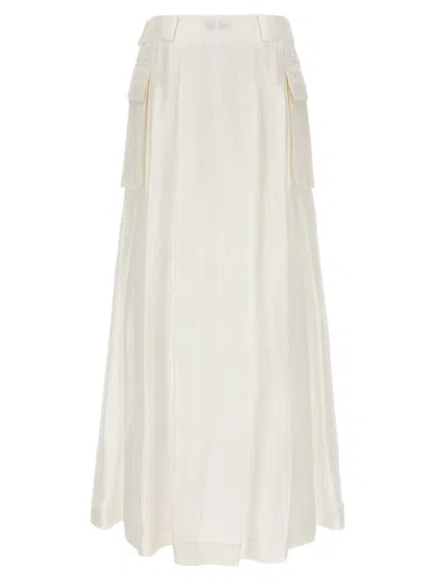 Shop Alberta Ferretti Semi-sheer Maxi Skirt In White