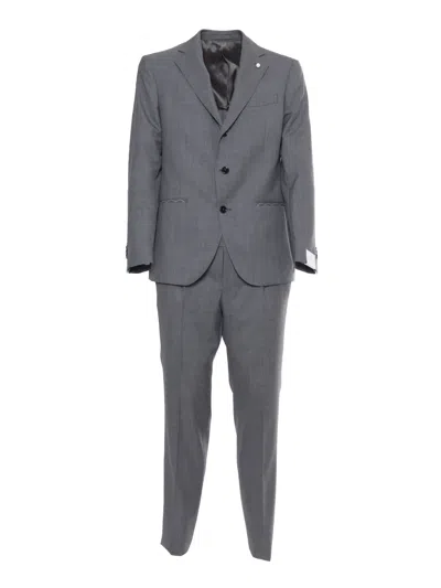Shop Luigi Bianchi Mantova Gray Mens Suit In Grey