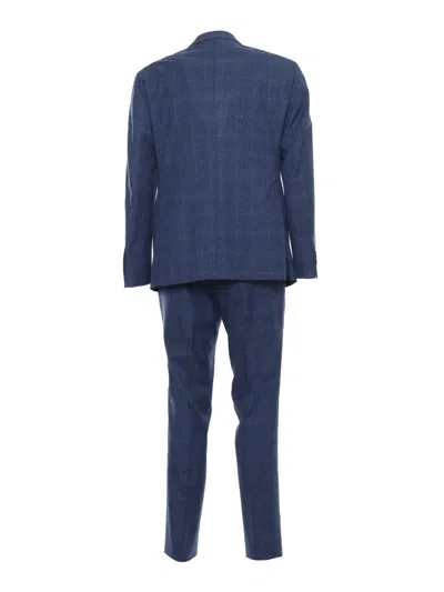 Luigi Bianchi Mantova Blue Pinstripe Suit In Blue