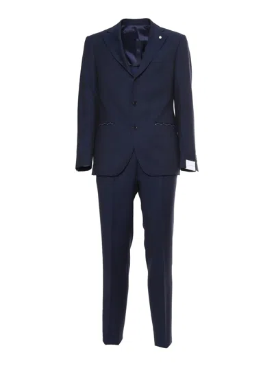 Shop Luigi Bianchi Mantova Blue Mens Suit