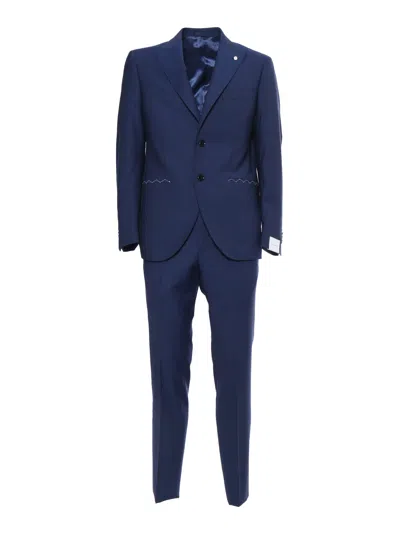 Shop Luigi Bianchi Mantova Bright Blue Suit