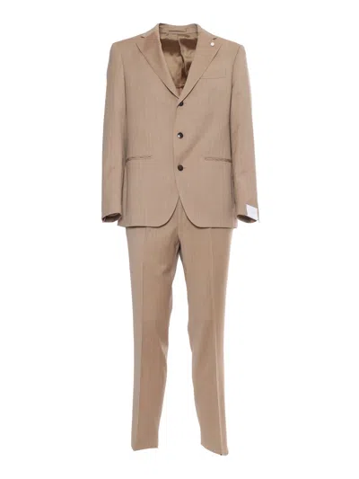 Shop Luigi Bianchi Mantova Brown Mens Suit