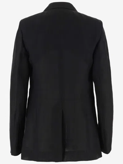 Shop Chloé Single-breasted Jacket In Ramie In Black