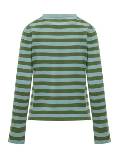 Shop Jucca Striped Sweater In Nori