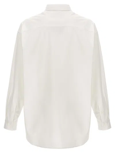 Shop Alyx Oversized Logo Poplin Shirt In White