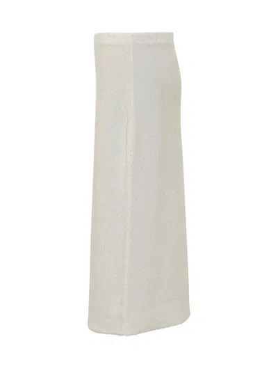 Shop Fabiana Filippi Sequins Skirt In Bianco