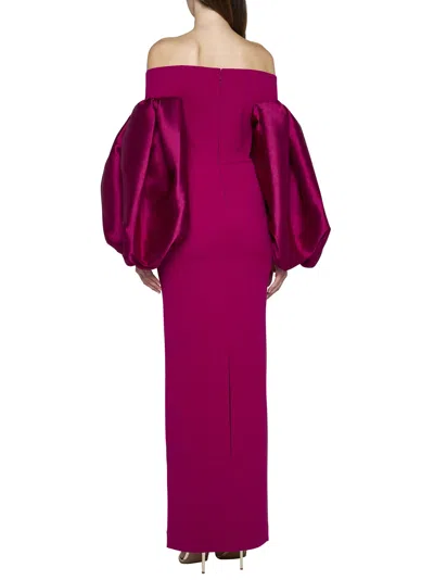 Shop Solace London Dress In Fuchsia