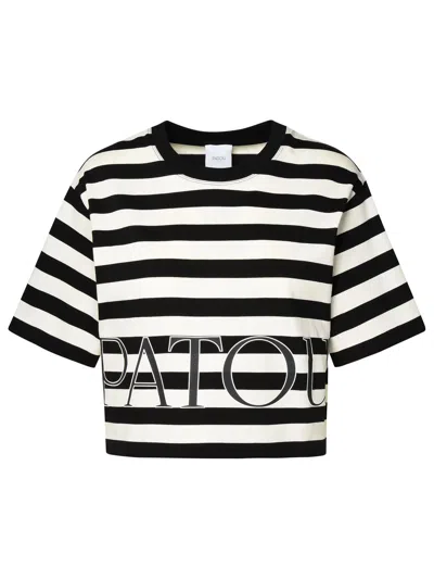 Shop Patou Two-tone Cotton T-shirt In Nero/grigio