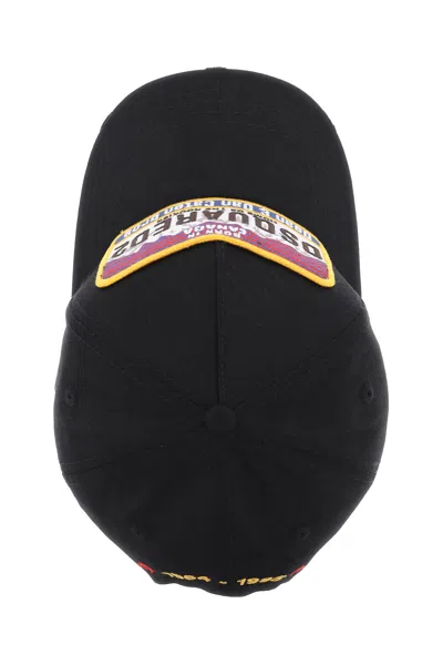 Shop Dsquared2 Baseball Cap With Logoed Patch In Nero