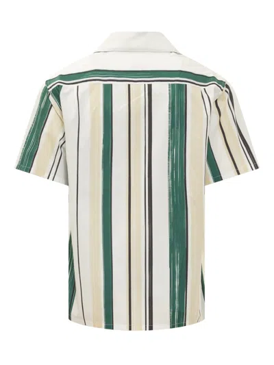Shop Lanvin Printed Bowling Shirt In Bianco/verde