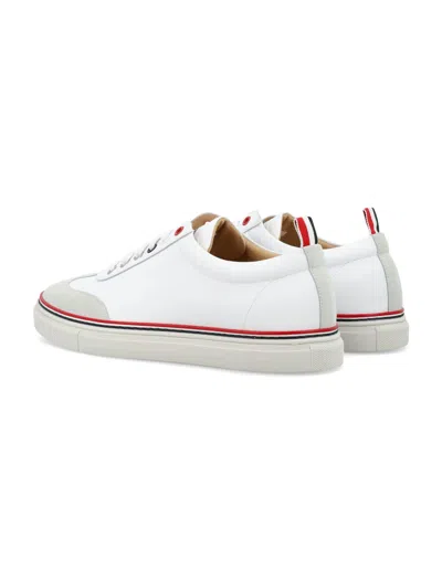 Shop Thom Browne Calfskin Trainer In White