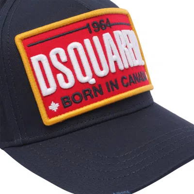 Shop Dsquared2 Logo Basbeall Cap In Blu Navy