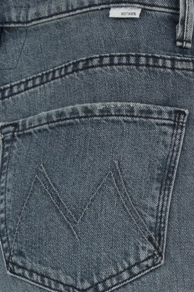 Shop Mother Dark Grey Denim The Swisher Sneak Wide-leg Jeans In Grigio