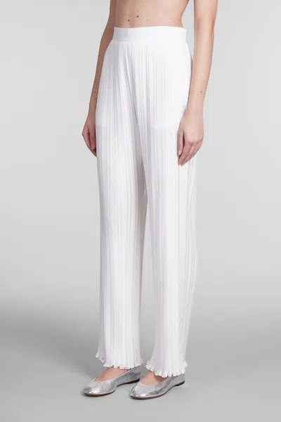 Shop Lanvin Pants In White Polyester In Bianco