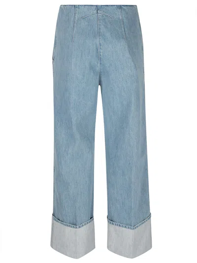 Shop Patou Denim Iconic Trousers In Blu