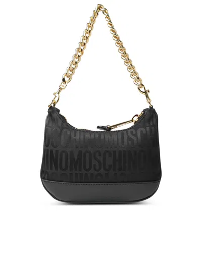 Shop Moschino Black Cotton Blend Bag In Nero