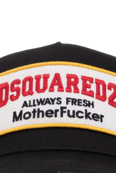 Shop Dsquared2 Logo-patch Distressed Baseball Cap In Nero