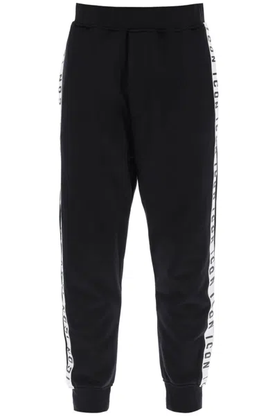 Shop Dsquared2 Dan Joggers With Icon Bands In Nero