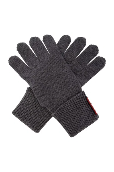 Shop Dsquared2 Logo Patch Beanie & Gloves In Grigio