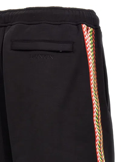 Shop Lanvin Side Curb Bermuda Shorts In Nero