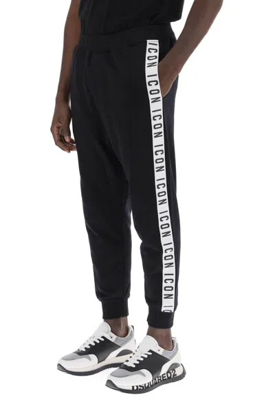 Shop Dsquared2 Dan Joggers With Icon Bands In Nero