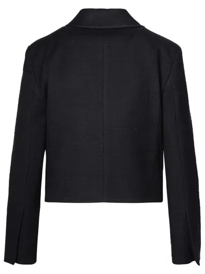 Shop Patou Black Cotton Blend Jacket In Nero