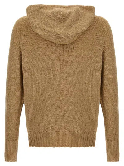 Shop Ma'ry'ya Hooded Sweater In Beige