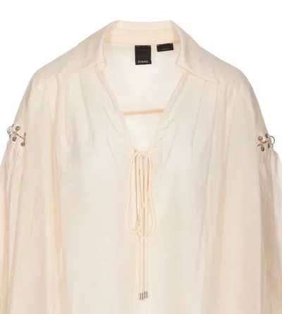 Shop Pinko Piercing Voile Blouse In Pink