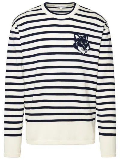 Shop Maison Kitsuné Navy Cotton Sweater In Blue