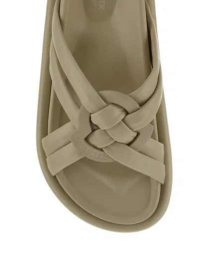 Shop Moncler Bell Soft Sandal In Beige