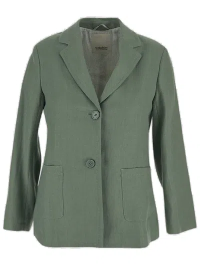 Shop 's Max Mara Single-breasted Long-sleeved Jacket In Green