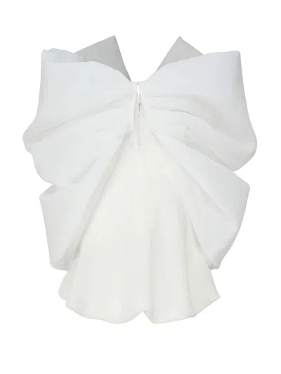 Shop Genny Voluminous Dress With X Insert In White