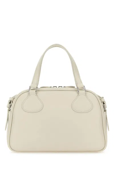 Shop Courrèges Sand Leather Reedition Handbag In Grey