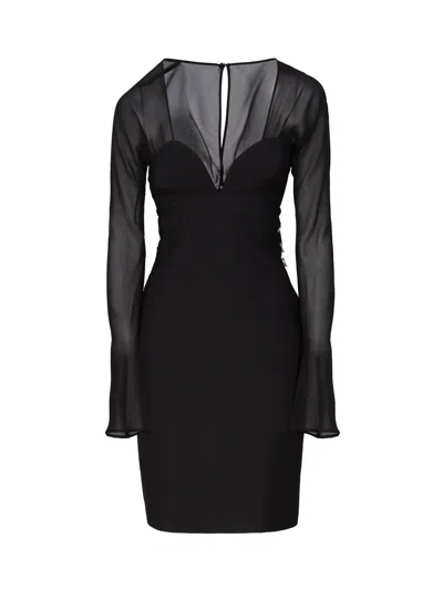 Shop Genny Dress With Contrasting Fabric In Black